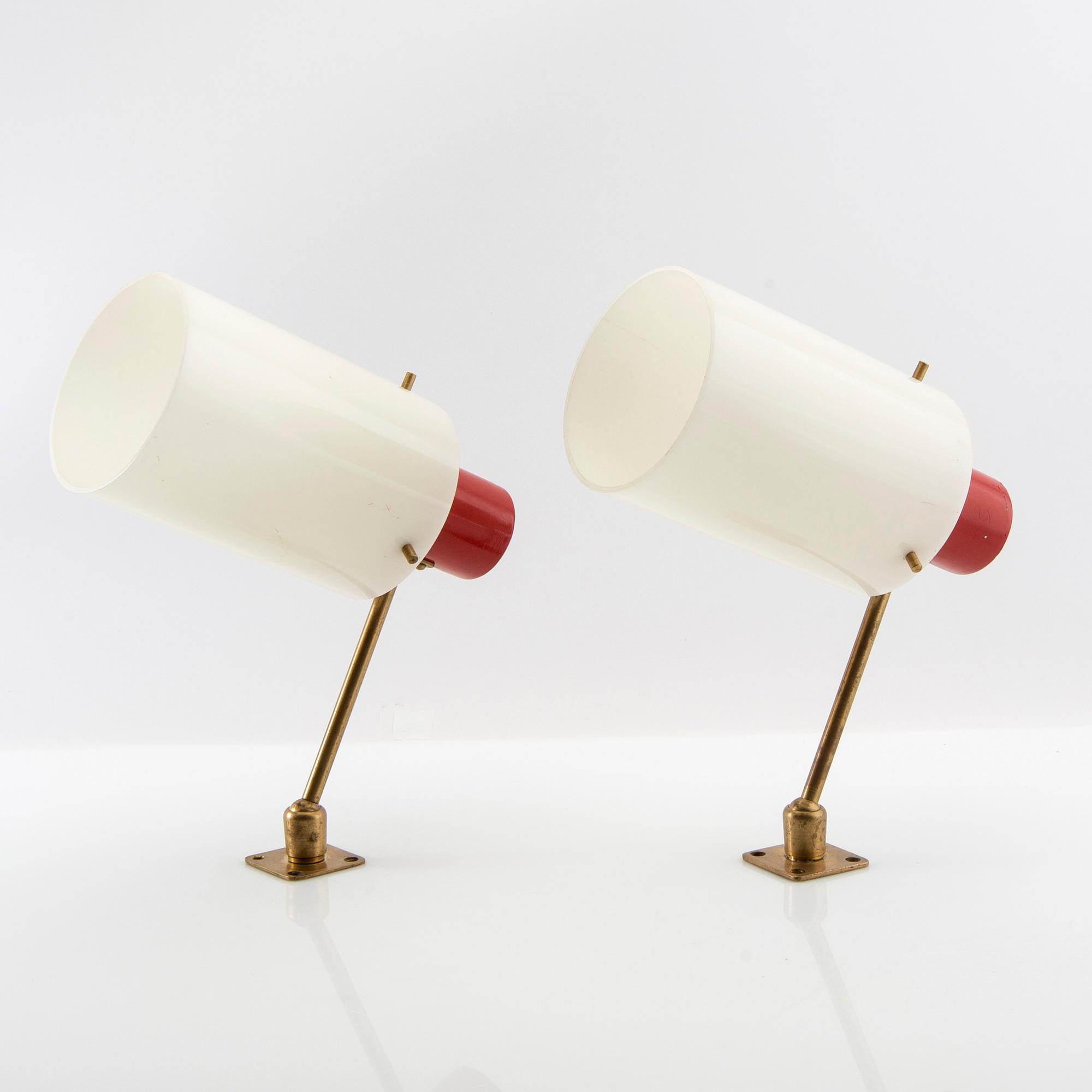 Wall lamps a pair 1960s Italy.