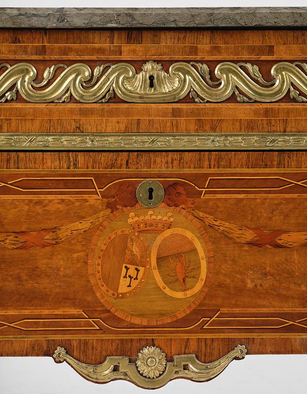 A Gustavian marquetry commode by G. Iwersson (master in Stockholm 1778-1813).