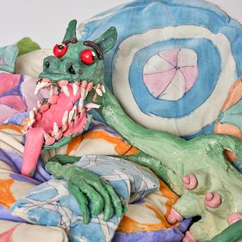 Nathalie Djurberg & Hans Berg, "Dragon on Pillows".
