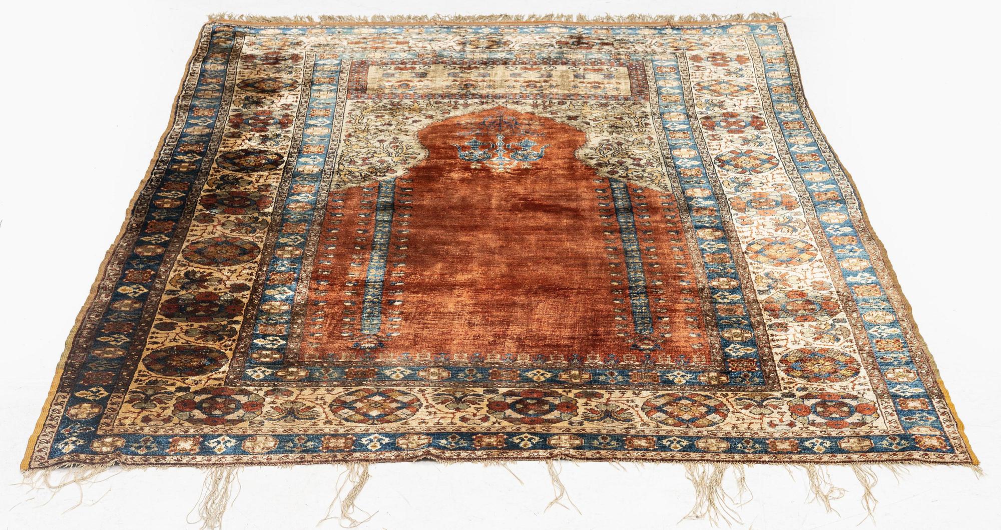 An antique Sivas prayer rug, central Anatolia, c. 189 x 125 cm.
