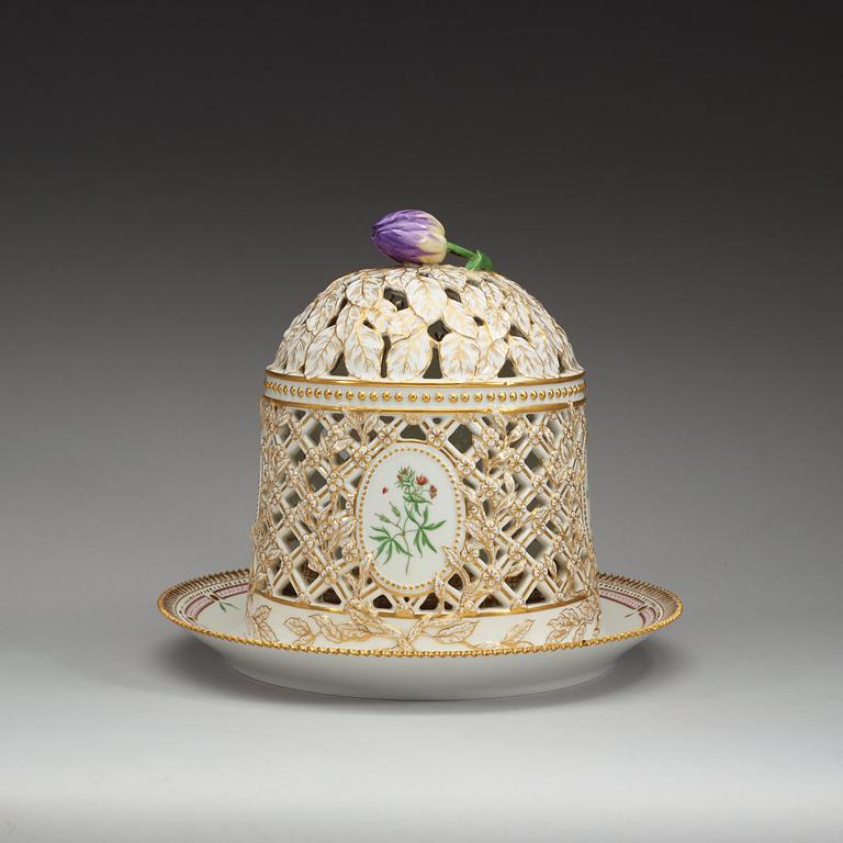 A Royal Copenhagen 'Flora Danica' ice bell, Denmark, 20th Century.