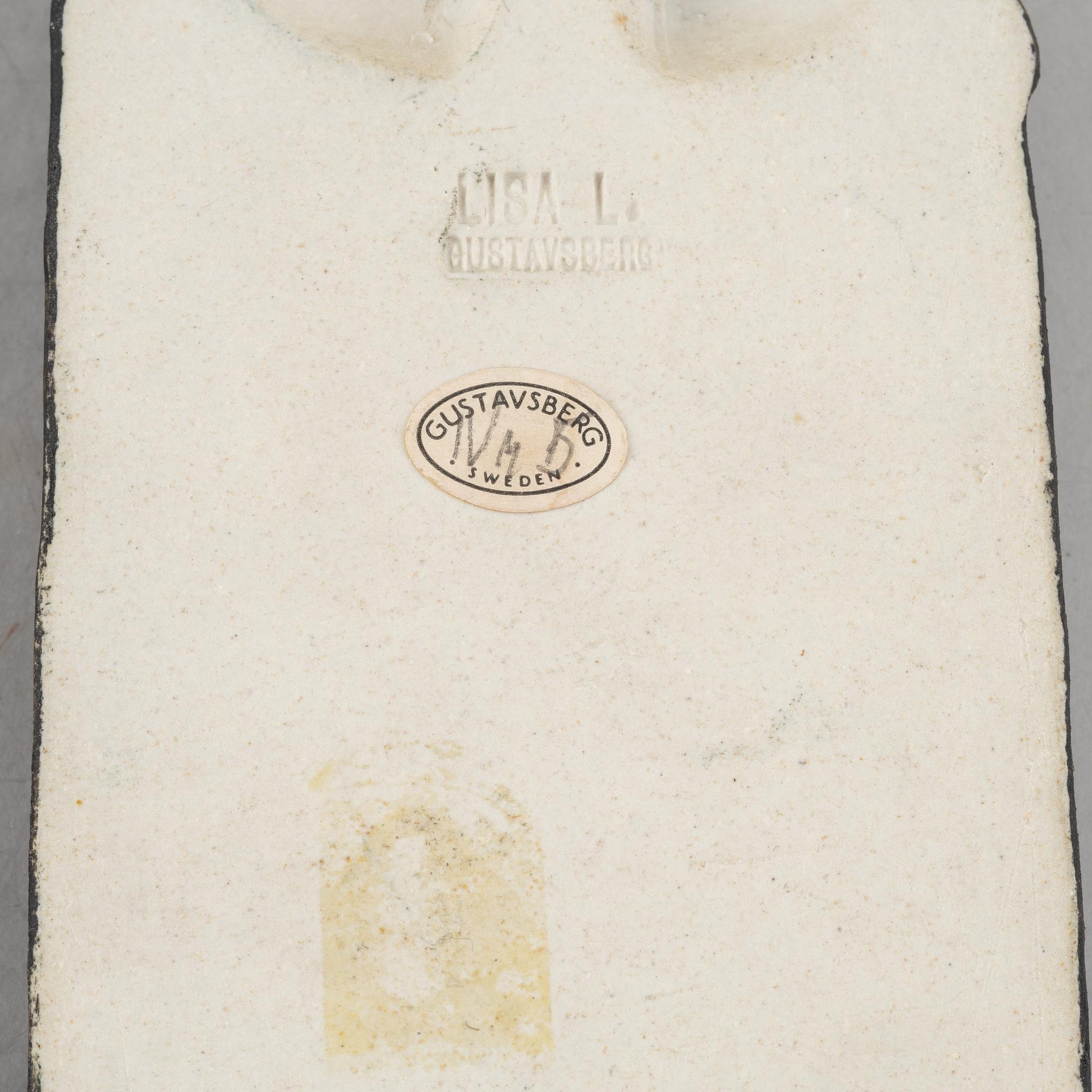 Lisa Larson, väggreliefer, 3 st, ur serien "Biskopar", Gustavsberg 1963-1969.