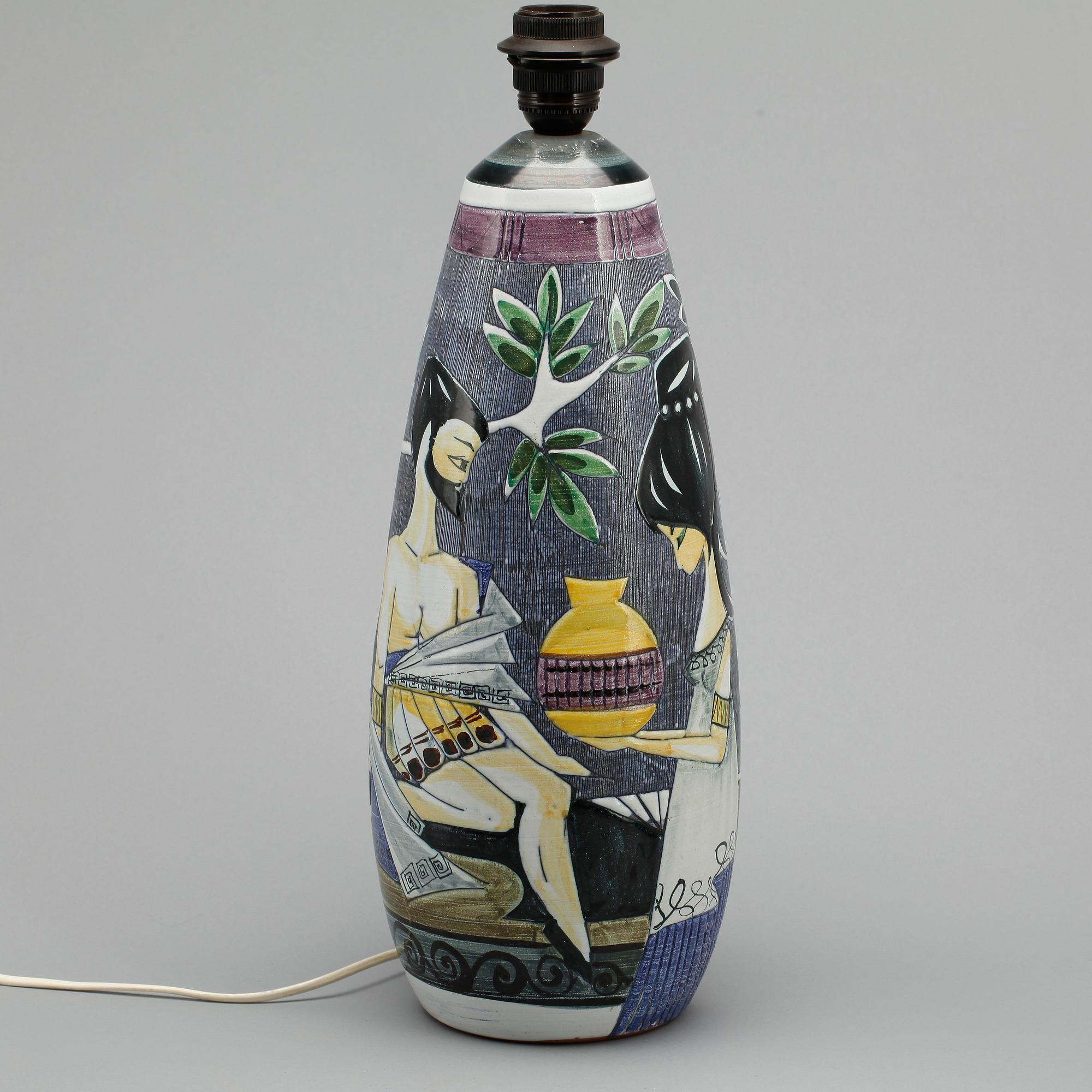 GOLVLAMPA, keramik. Marian Zawadzki, Tilgmans, monogramsignerad.