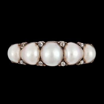 A natural pearl ring.