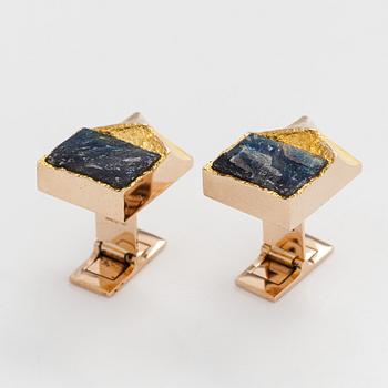 Björn Weckström, manschettknappar, "Antarktik", spektrolit, 14K guld.