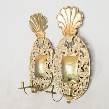 Vägglampetter ett par Barockstil omkring 1900.