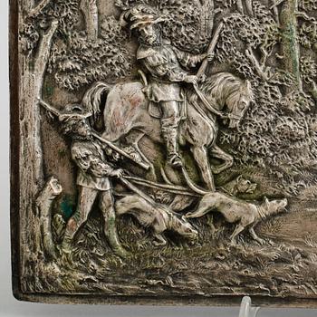 RELIEF, försilvrad koppar, 1800-tal.