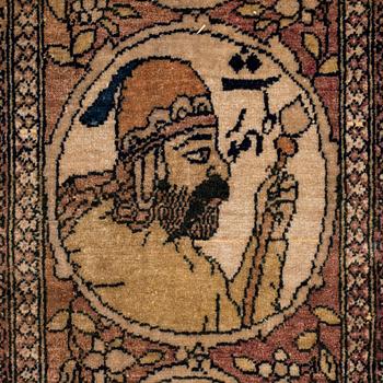 An antique Kerman laver/Esfahan, 214 x 133 cm.