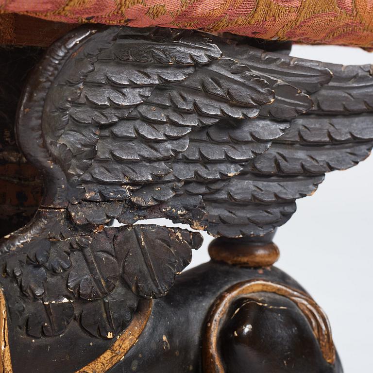 A late Gustavian style stool, 19th century.