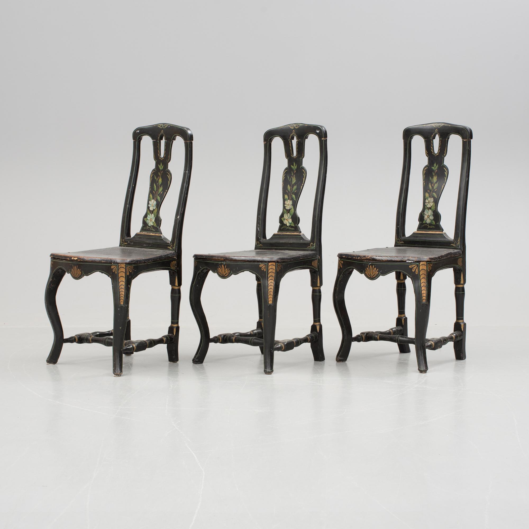 STOLAR, 3 st, senbarock, 1700-tal.