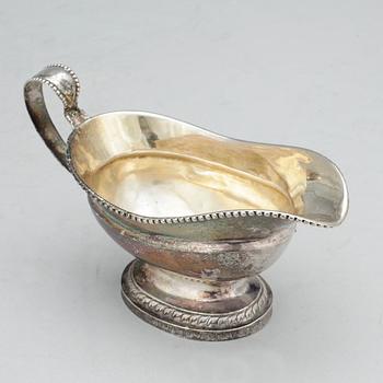 GRÄDDKANNA, silver, Lars Biugg, Jönköping 1786. Total vikt ca 160g.