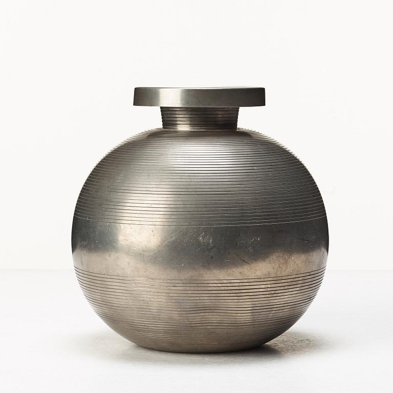 Sylvia Stave, a pewter vase, for CG Hallberg, Stockholm 1932.