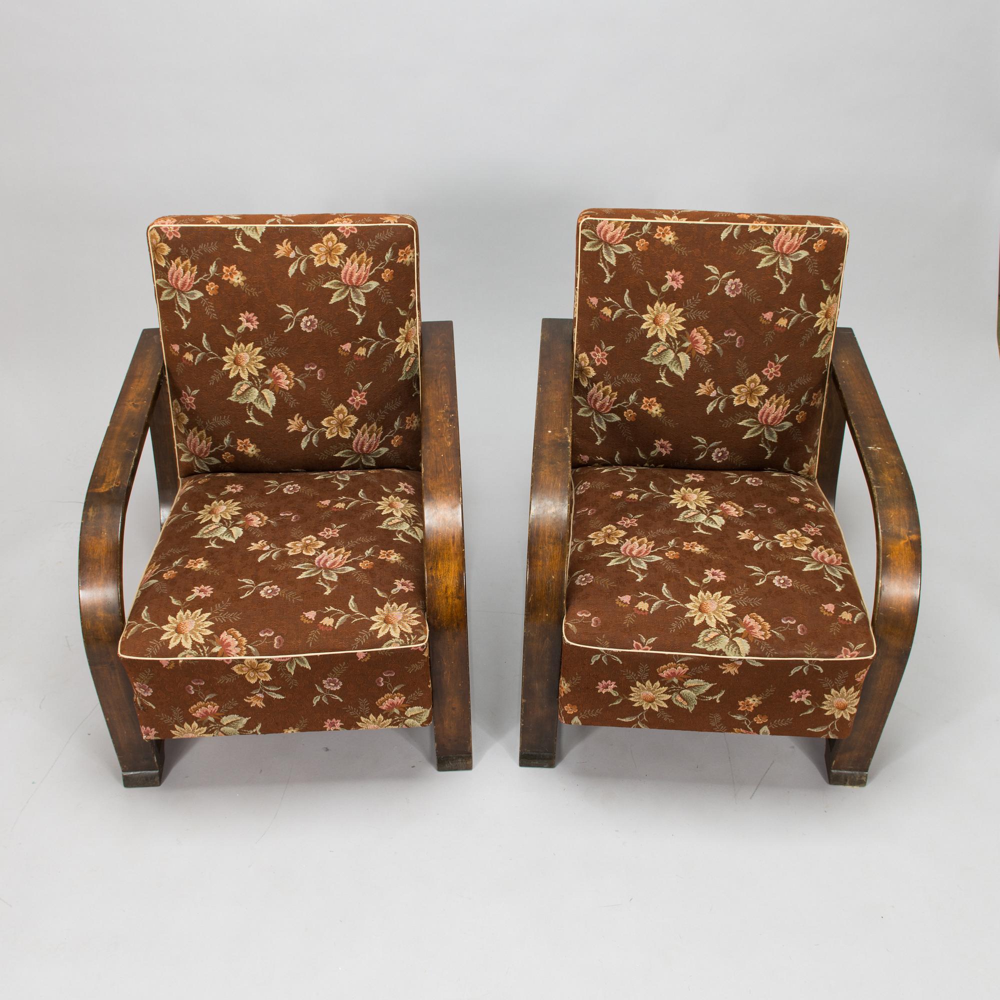 A pair of 1930's '3796' armchairs for Oy Ekwall Ab.