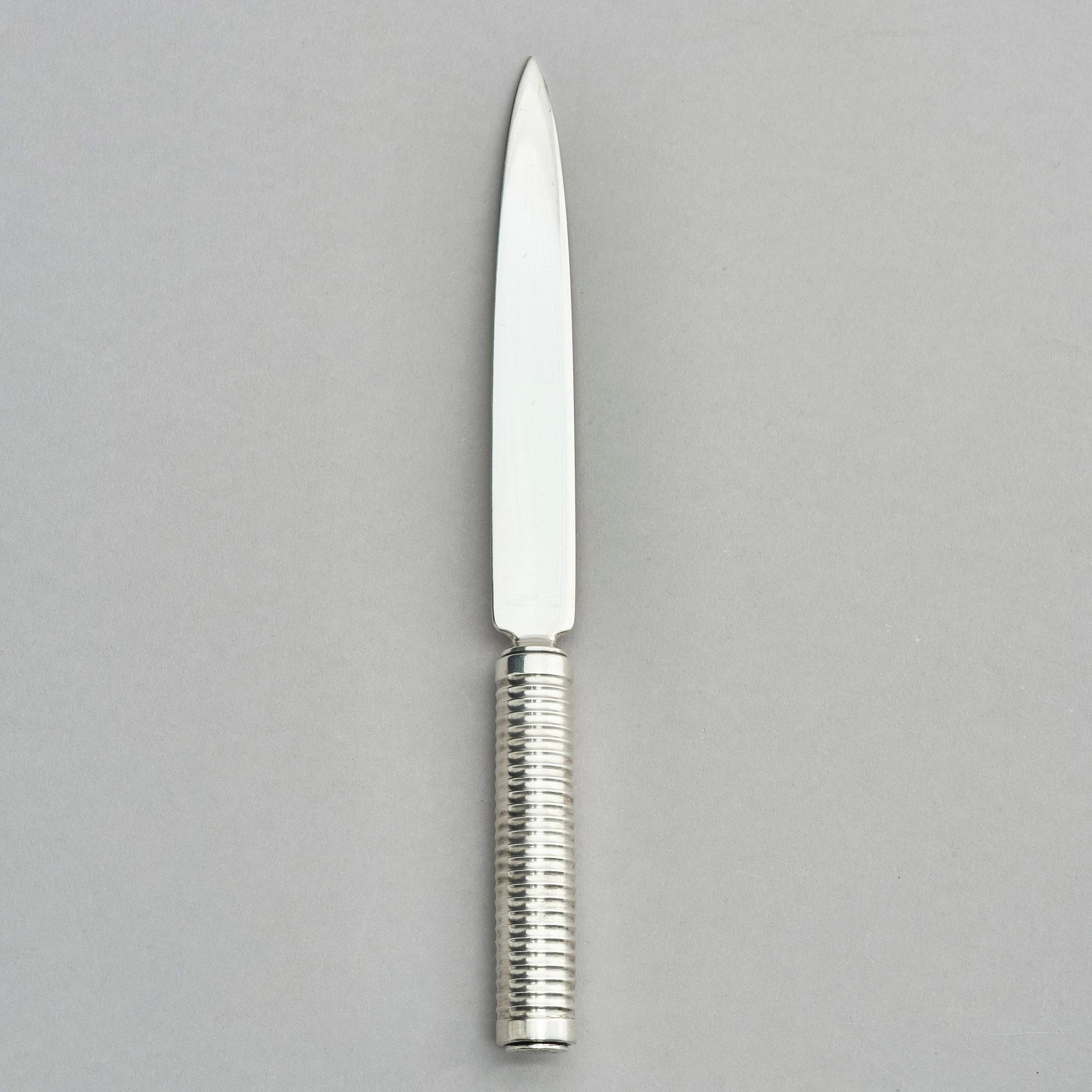 Georg Jensen, a sterling silver letter knife, design by Sigvard Bernadotte, model no 14, Copenhagen after 1945.