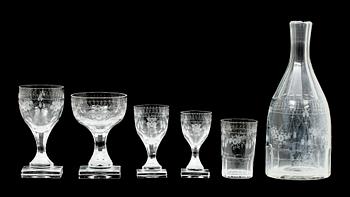 GLASSERVIS, 49 delar, Kosta, 1900-tal.