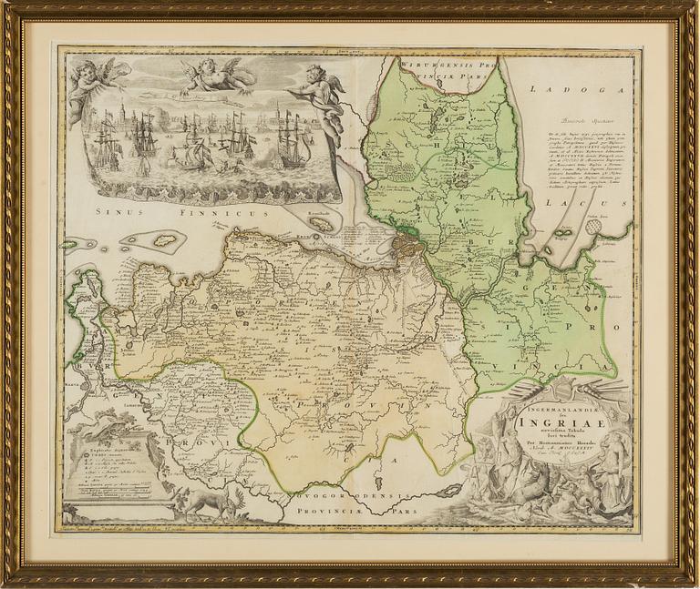 Map/Engraving, coloured by per Homannoanos 1734.