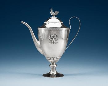A Swedish 19th century silver coffee-pot, makers mark of Adolf Zethelius, Stockholm 1814.