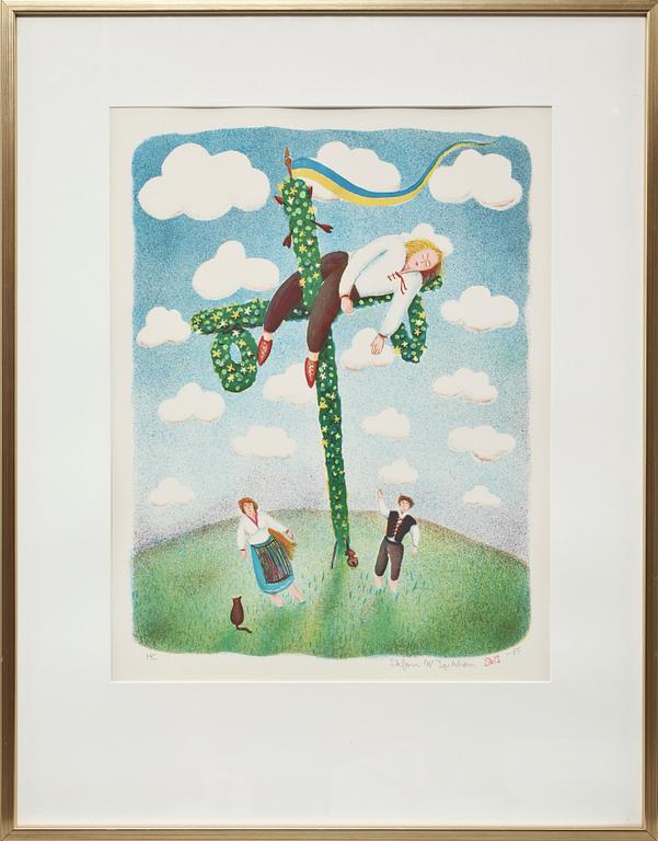 STEFAN IGELSTRÖM, 2 st, seriegrafi samt litografi, sign, dat -82, provtryck respektive dat -85 o numr H.C.