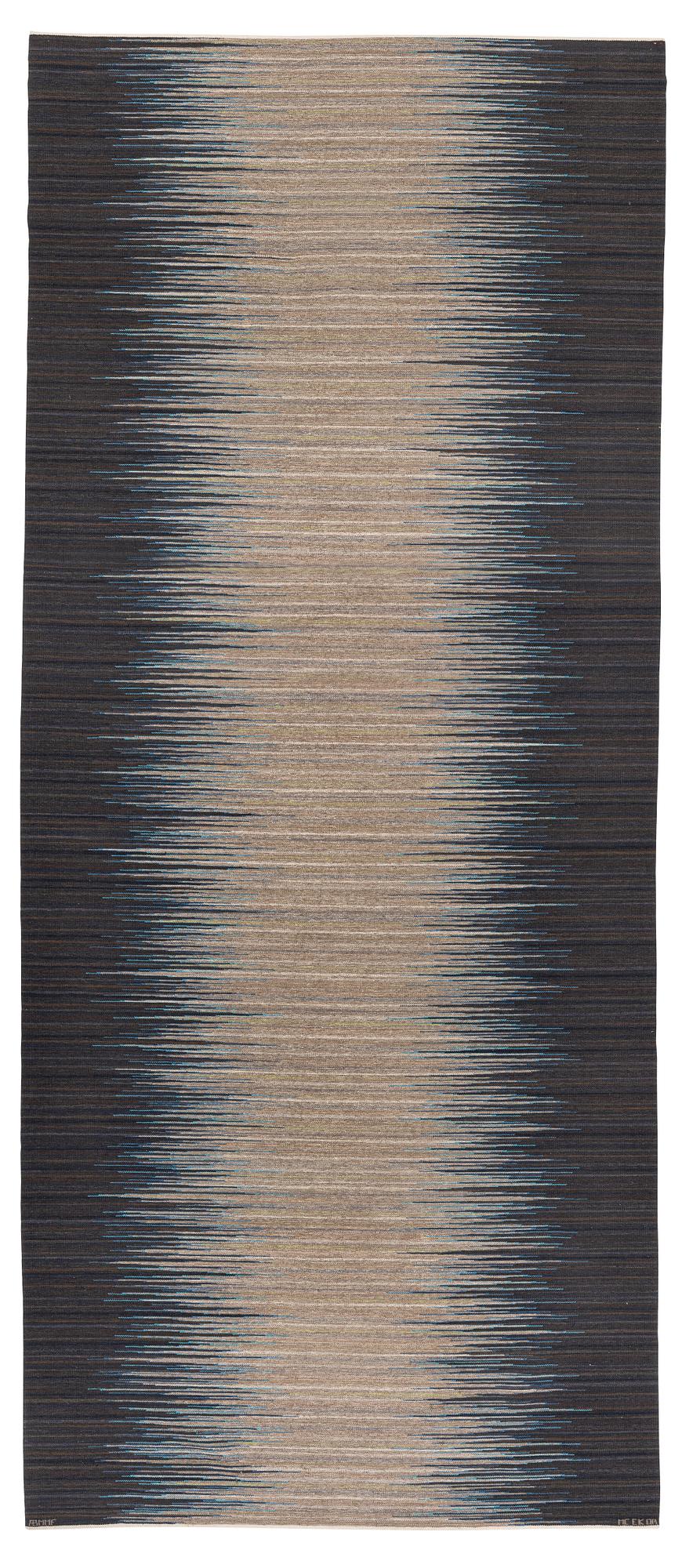 Claesson Koivisto Rune, matta, "Forell, vinterstorm", rölakan, ca 722 x 309 cm, signerad AB MMF MC EK OR.