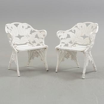 A pair of garden chairs by Melins, Anderstorp.