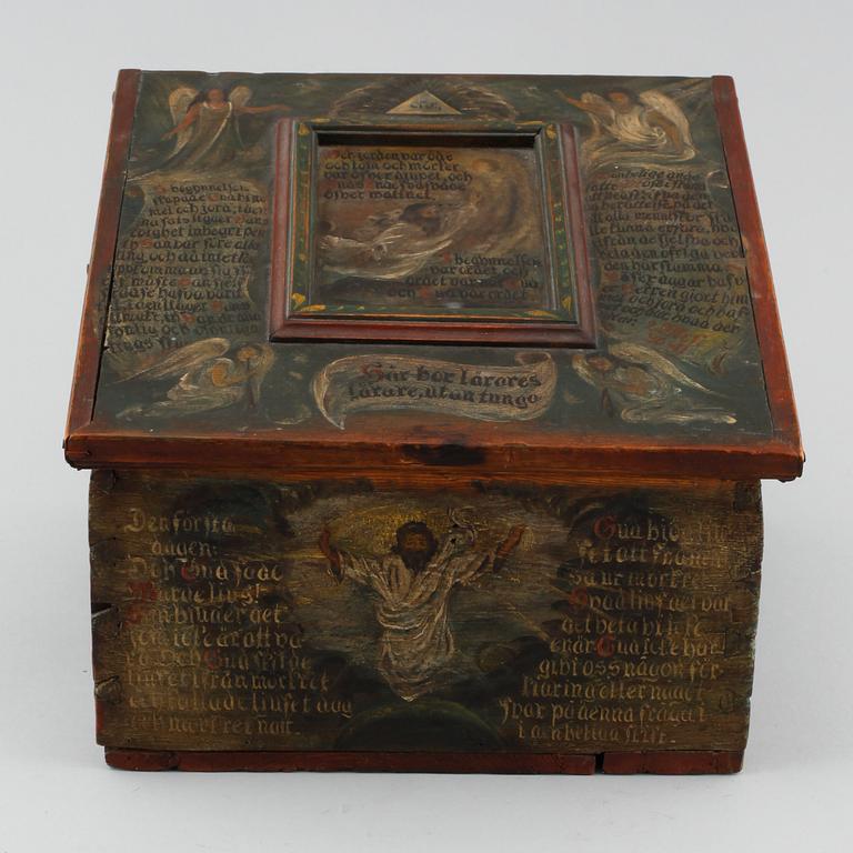 Wooden box, 19th century.