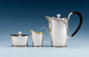 673. A Sven-Arne Gillgren three pcs of silver coffee set by GAB 1965-67.
