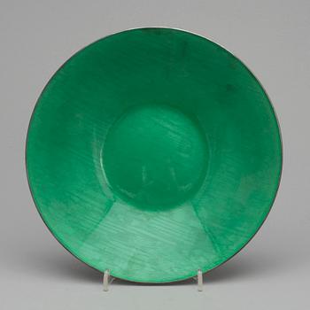 SKÅL, sterlingsilver samt emalj, J. Tostrup, Norge, 1900-talets andra hälft. Totalvikt ca 458 gram.