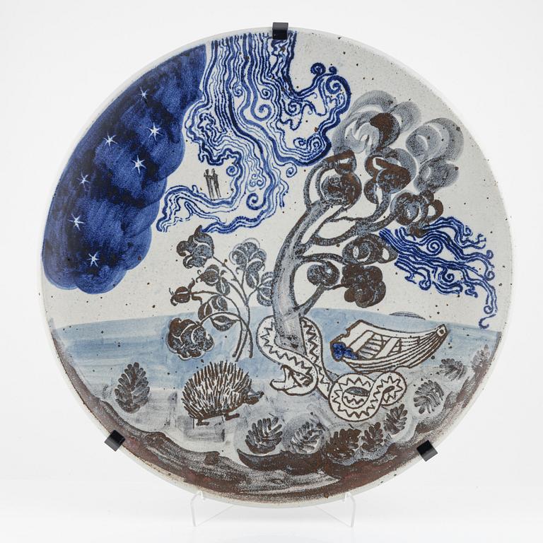 Jackie Lynd, a large stoneware dish, Rörstrand.