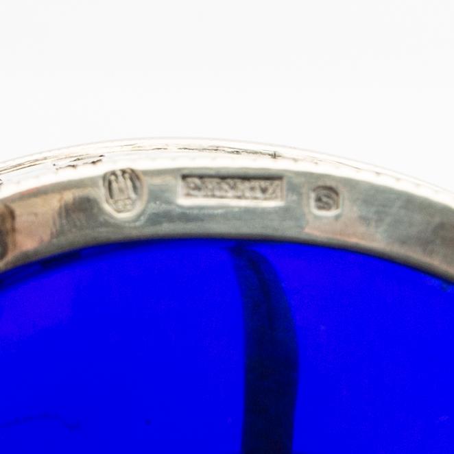 Bowl, salt cellar, spice container, and shaker silver Denmark early 20th century.