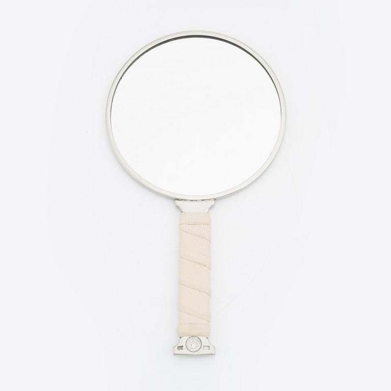 Eric Ericsson, a pewter and leather hand mirror 'Självbild Nr 5', 2012.