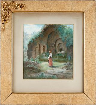 Virginia Larsson · VIRGINIA LARSSON, akvarell med täckvitt. Sign.