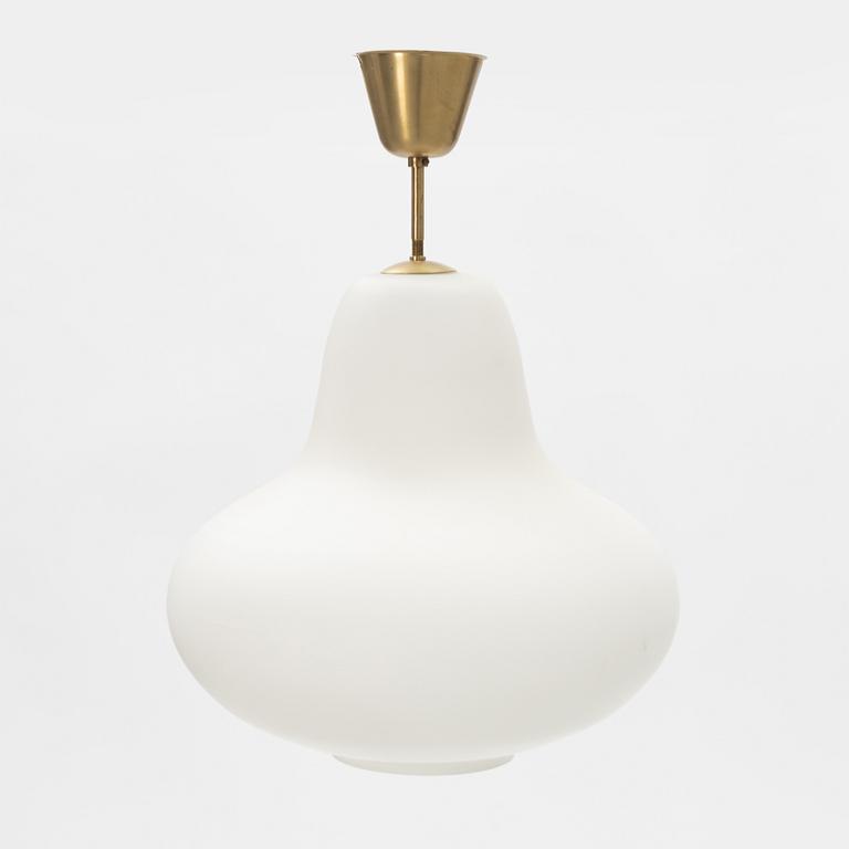 Carl-Axel Acking, a glass and brass ceiling light, ASEA, mid 20th Century.