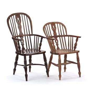 STOLAR, 2 st, Windsor-modell. 1800-tal.