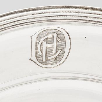 Three Swedish silver plates, marks of Arvid Floberg 1788.