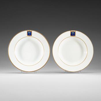 Two dishes from the Service for the Cottage Palace, Imperial Porcelain Manufactory Alexander III 1888, Nicholas II 1897.