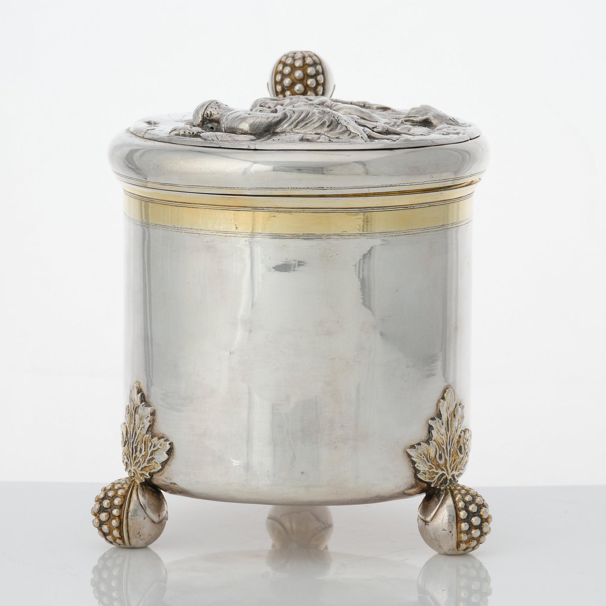 Hans Richter, dryckeskanna, silver, Stockholm (1661-1695 (1711-), före 1689. Barock.