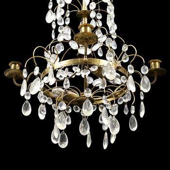 A Gustavian-style four light chandelier, 20th ct.