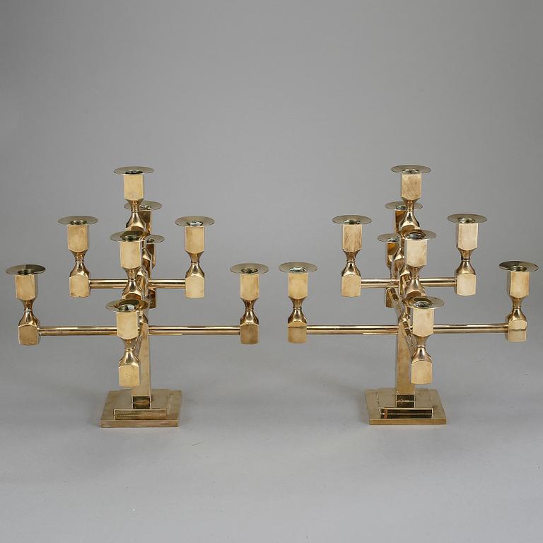 KANDELABRAR, ett par, mässing, Gusum, 1900-tal.