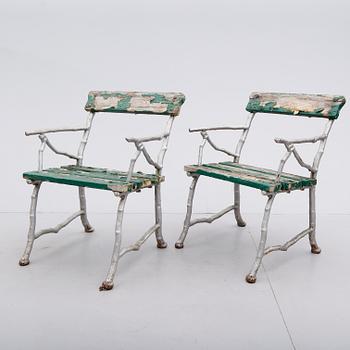 TRÄDGÅRDSTOLAR, 1 par, 1900-talets första hälft.