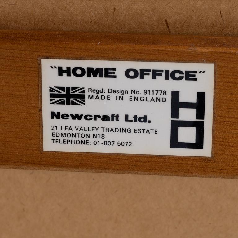 A teak veneered 'Home Office', Newcraft Ltd, England, second half of the 20th Century.