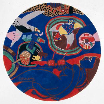 Beverloo Corneille, efter, matta, "Elégie d'un étè", tuftad, diameter 210 cm.