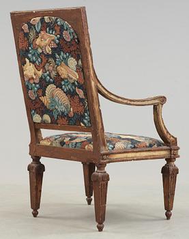 FÅTÖLJ, troligen Italien, Louis XVI-stil, 1800-tal.