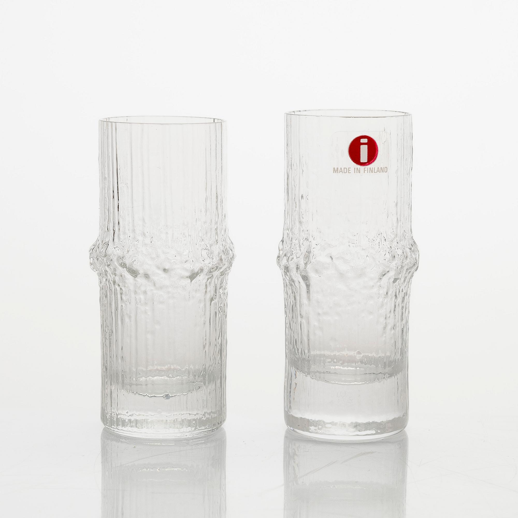 Tapio Wirkkala, twelve 'Niva' schnapps glasses in original wooden boxes. Iittala.