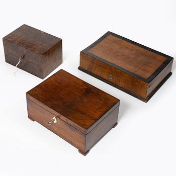 Collection of nine boxes, 19th - early 20th century.