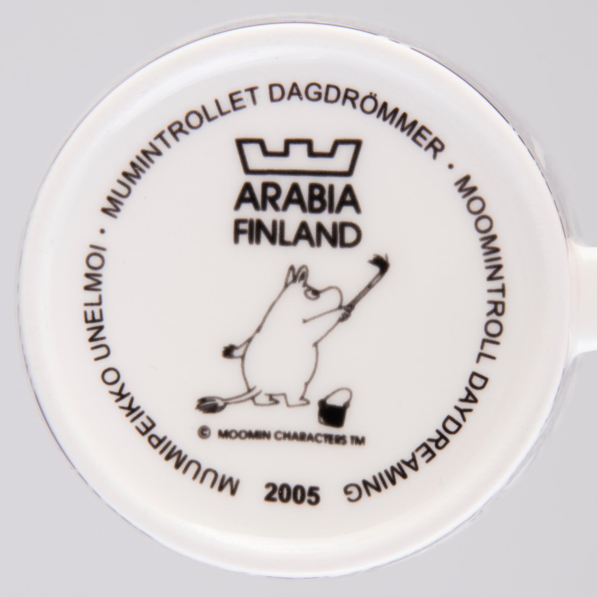 MOOMIN-MUG, porcelain, 'Moomintroll daydreaming', Moomin Characters, Arabia 2005.