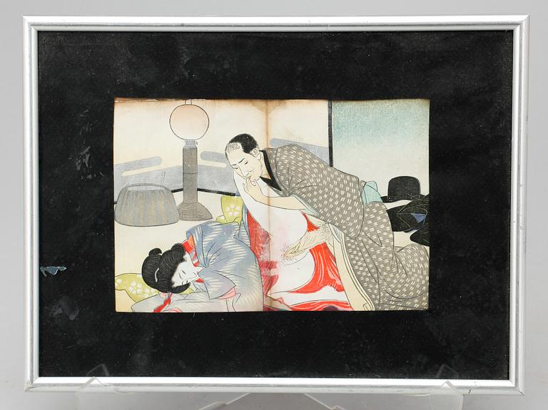 OKÄND KONSTNÄR, shungamålningar, 4 st, Japan, 1900-tal.