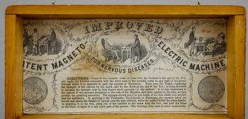 ELEKTRISK MASKIN, "Improved patent magneto electric therapy machine for nervous, diseases", sent 1800-tal.