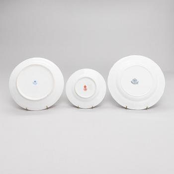 Russian porcelain dishes, totally 7, Kuznetsov and Kornilov, Russia 1861 - 1917.