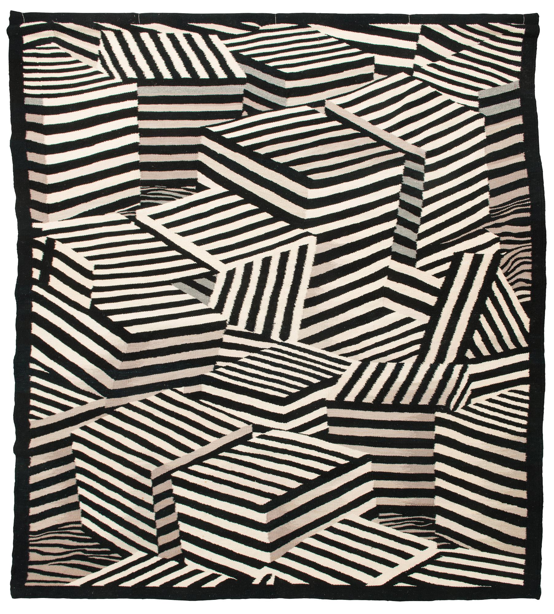 Andrzej Rajch, väggtextil, "Cubes II". 1989. Ca 230x200 cm.