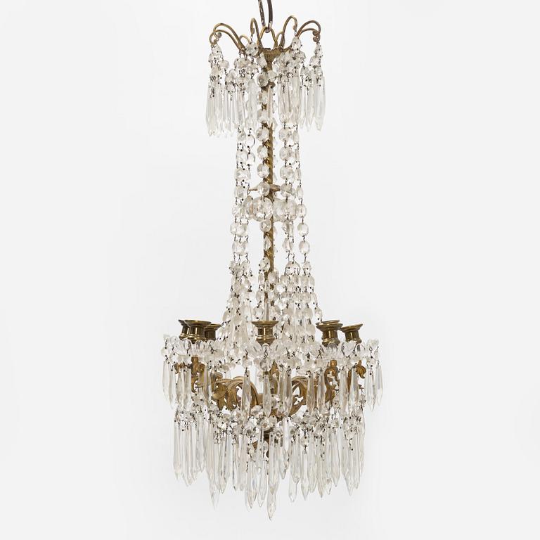 A chandelier, circa 1900.